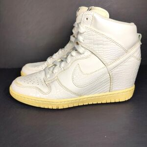 Nike Dunk Sky High White Croc Print Wedge Sneakers Women's Shoes Size 8.5